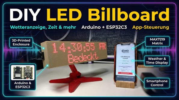 LED-Billboard mit WLAN-Steuerung! | ESP32C3, MAX7219, WS2812B