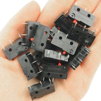 Mini-Mikroschalter, 5 A, 125 250 V AC SPDT 1NO 1NC Instant Action Button Typ 3 Pin Schwarz